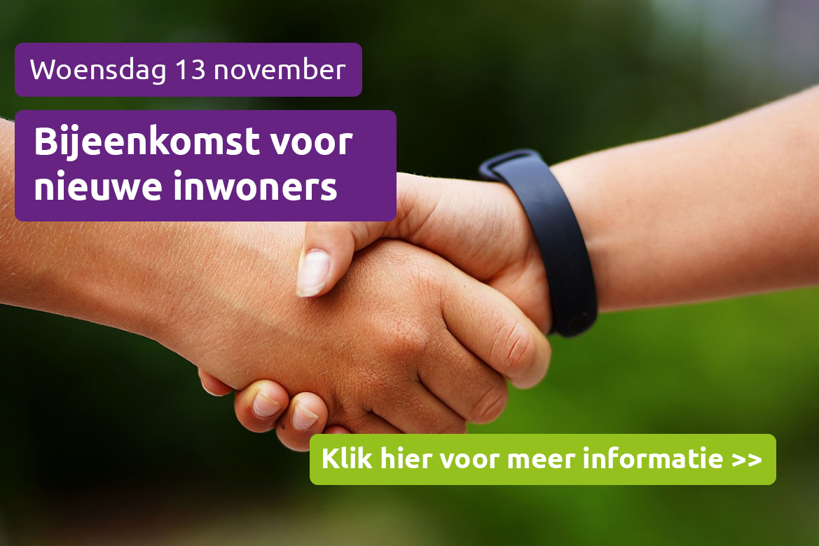 Informatie over de bijeenkomst voor nieuwe inwoners op woensdag 13 november